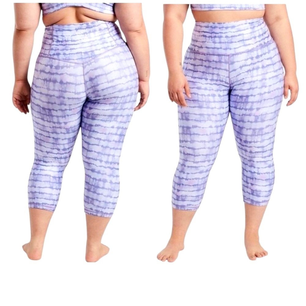 Athleta Elation Printed Capri Leggings Powervita Size 1X